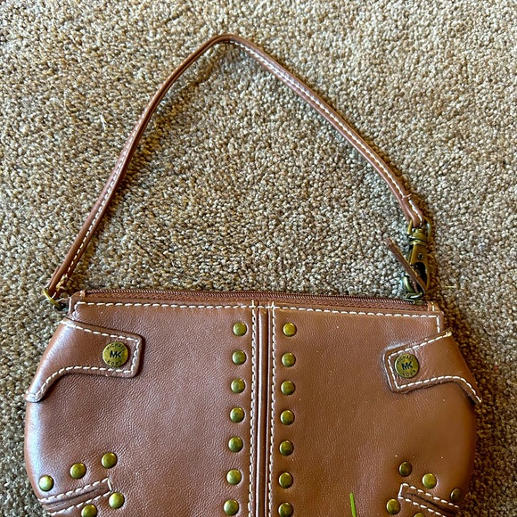 Michael Kors Brown Studded Leather Wristlet - Picture 2 of 5